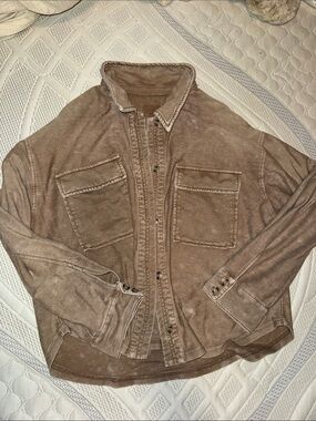 Women’s Casual Brown Button-Up Jacket
